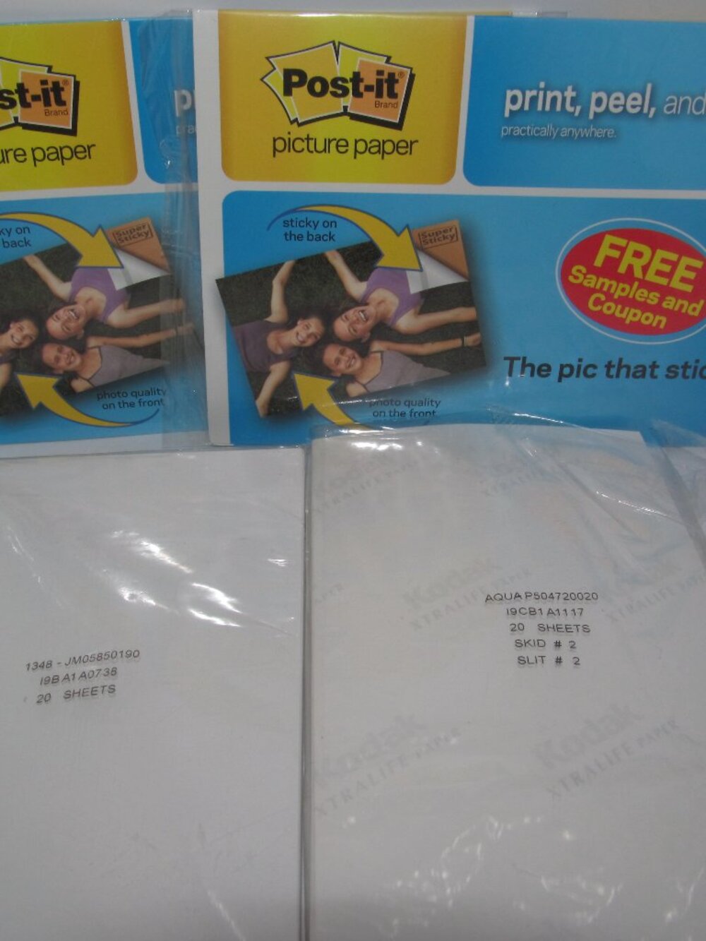 Kodak Xtralife Photo Paper Lot for Photo Printer Post it Picture Paper Samples